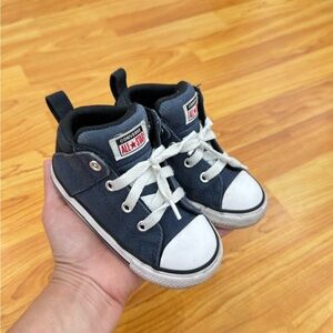 Converse Kids Dark Blue and White Sneakers